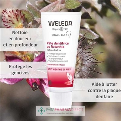 Weleda Pâte Dentifrice au Ratanhia Protège & Renforce les Gencives 75 ml