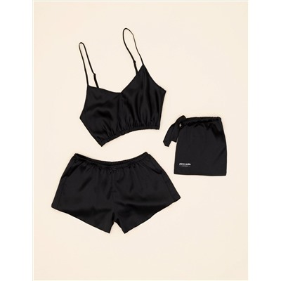 Siyah Şortlu Pijama Takım