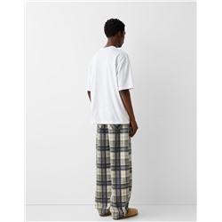 Checked balloon fit trousers