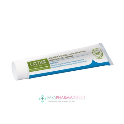 Cattier Dentargile Dentifrice Reminéralisant à l'Argile Protection Gingivale Quotidienne à la Propolis BIO 75ml