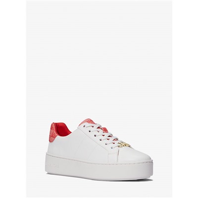 Poppy Faux Leather and Logo Sneaker