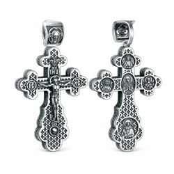 Крест православный из чернёного серебра - 4,4 см ПК-049-2ч