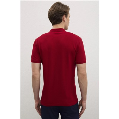 Erkek Bordo Basic Polo Yaka Tişört