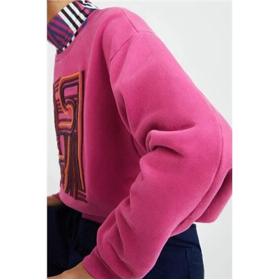 Sudadera felpa lisa bordados