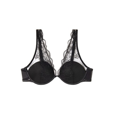 Sujetador halter satén y tul negro