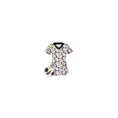 UA Party Paisley White Print Scrub Top