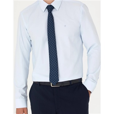 Açık Mavi Slim Fit Uzun Kollu Basic Gömlek