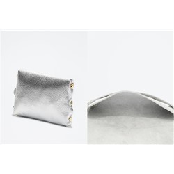 Bandolera de piel Briana Plateado