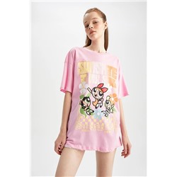 Defacto Coool Powerpuff Girls Oversize Fit Bisiklet Yaka Kısa Kollu %100 Pamuk Tişört Y8442AZ22HS