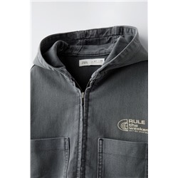 TWILL OVERSHIRT WITH HOOD