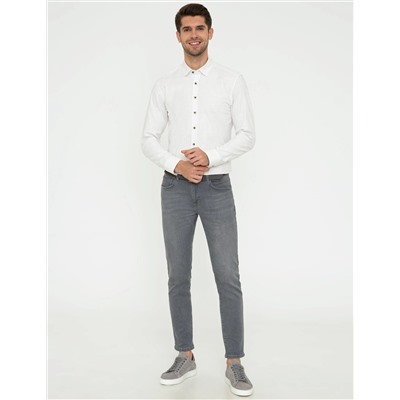 Bej Slim Fit Uzun Kollu Gömlek