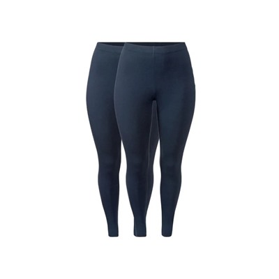ESMARA® Damen Leggings, 2 Stück, mit normaler Leibhöhe