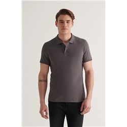 Avva Erkek Antrasit %100 Pamuk Nefes Alan Standart Fit Normal Kesim Polo Yaka T-shirt E001004