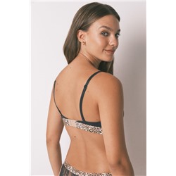 Sujetador triangular NATURAL animal print negro