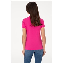 Kadın Pembe Basic Polo Yaka Tişört