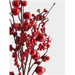 Ветка декоративная, 60 см, пластик/пенопласт, Красные ягоды, Interior bright