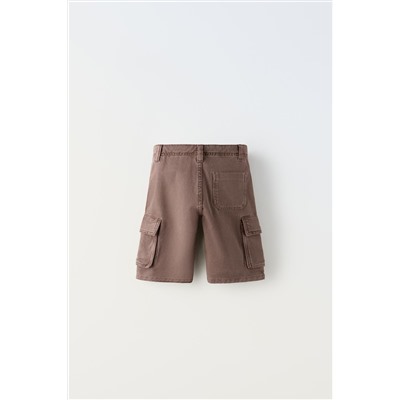 TWILL CARGO BERMUDA SHORTS