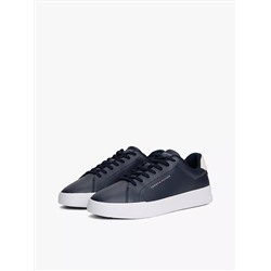 Coated Leather Court Sneaker