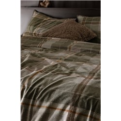 Roger King Size %100 Pamuk Flanel Nevresim Takımı - Haki