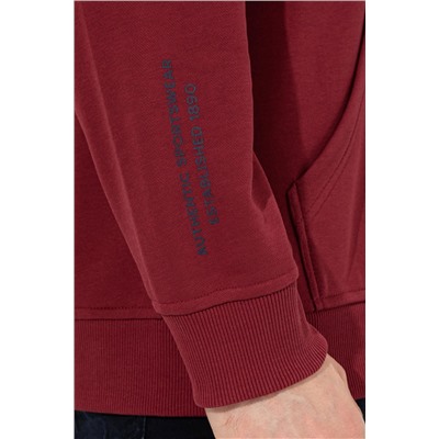 Erkek Vişne Kapüşonlu Sweatshirt