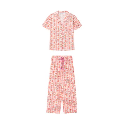 Pijama camisero Capri 100% algodón flores
