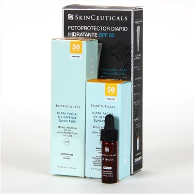 SkinCeuticals Ultra Facial UV Defense SPF 50 30 ml PACK Regalo envase de 15 ml y C E Ferulic serum 4 ml