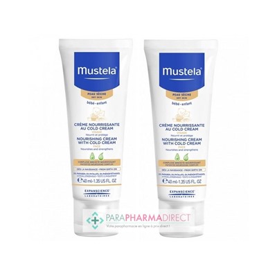Mustela Peau Sèche Crème Nourrissante au Cold Cream 2x40mlLot  × 2