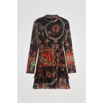 Vestido corto volantes