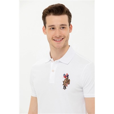 Erkek Beyaz Basic Polo Yaka Tişört