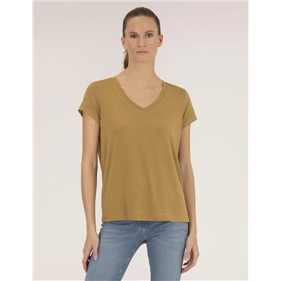 Yeşil Comfort Fit V Yaka Basic Tişört