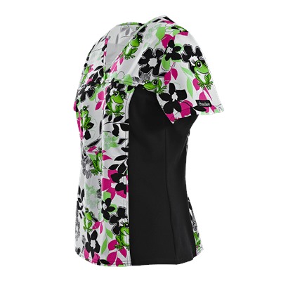 Cherokee Flexibles Scrubs Toad-ally in Bloom Print Top