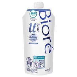 Kao Biore U Мыло-пенка для душа Foaming Body Wash Рure Сurtain аромат кристальной свежести, мягкая упаковка с крышкой 340 мл