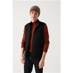 Avva Erkek Siyah Dik Yaka Suni Süet Kapitone Comfort Fit Rahat Kesim Şişme Yelek A22y6505 A22Y6505