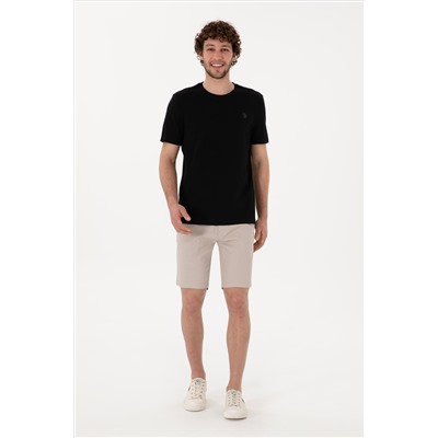 Erkek Regular Fit Bisiklet Yaka Siyah Basic Tişört