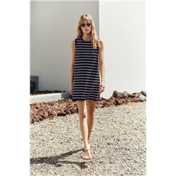 STRIPED KNIT MINI DRESS