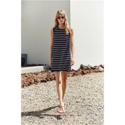 STRIPED KNIT MINI DRESS