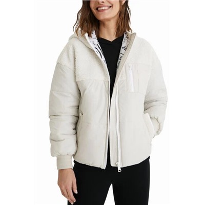 Chaqueta acolchada borreguito capucha