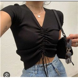 Трендовый топ со сборкой  Mouss*y  Экспорт