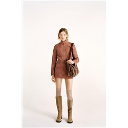 FAUX SUEDE SKORT