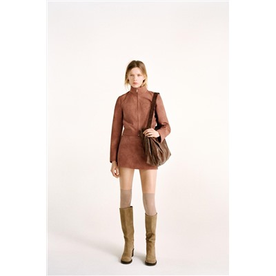 FAUX SUEDE SKORT