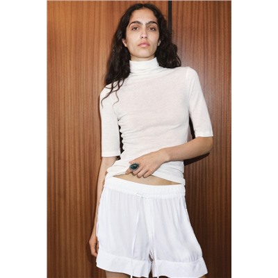MERCERISED WOOL BLEND T-SHIRT
