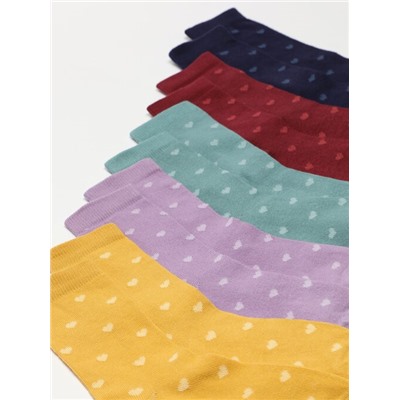 PACK OF 5 PAIRS OF PLAIN HEARTS SOCKS