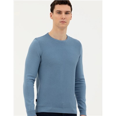 Açık Lacivert Slim Fit Kazak