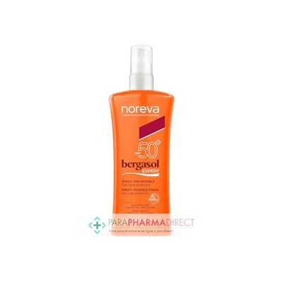 Noreva Bergasol Expert Spray Solaire Fini Invisible SPF50 125ml