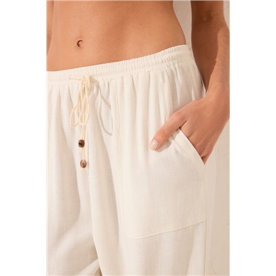 Pantalón Capri lino blanco