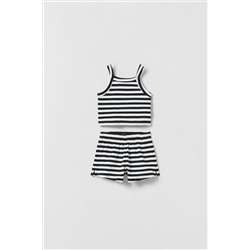 PACK CAMISETA Y BERMUDA RIB RAYAS