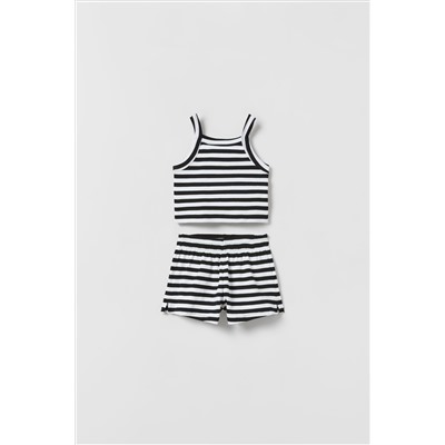 PACK CAMISETA Y BERMUDA RIB RAYAS