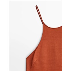 SATIN HALTER DRESS