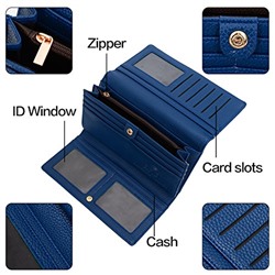 I2crazy Womens RFID Blocking Wallet Trifold synthetic Leather Clutch Travel Purse