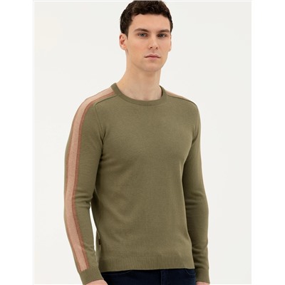 Haki Slim Fit Kazak